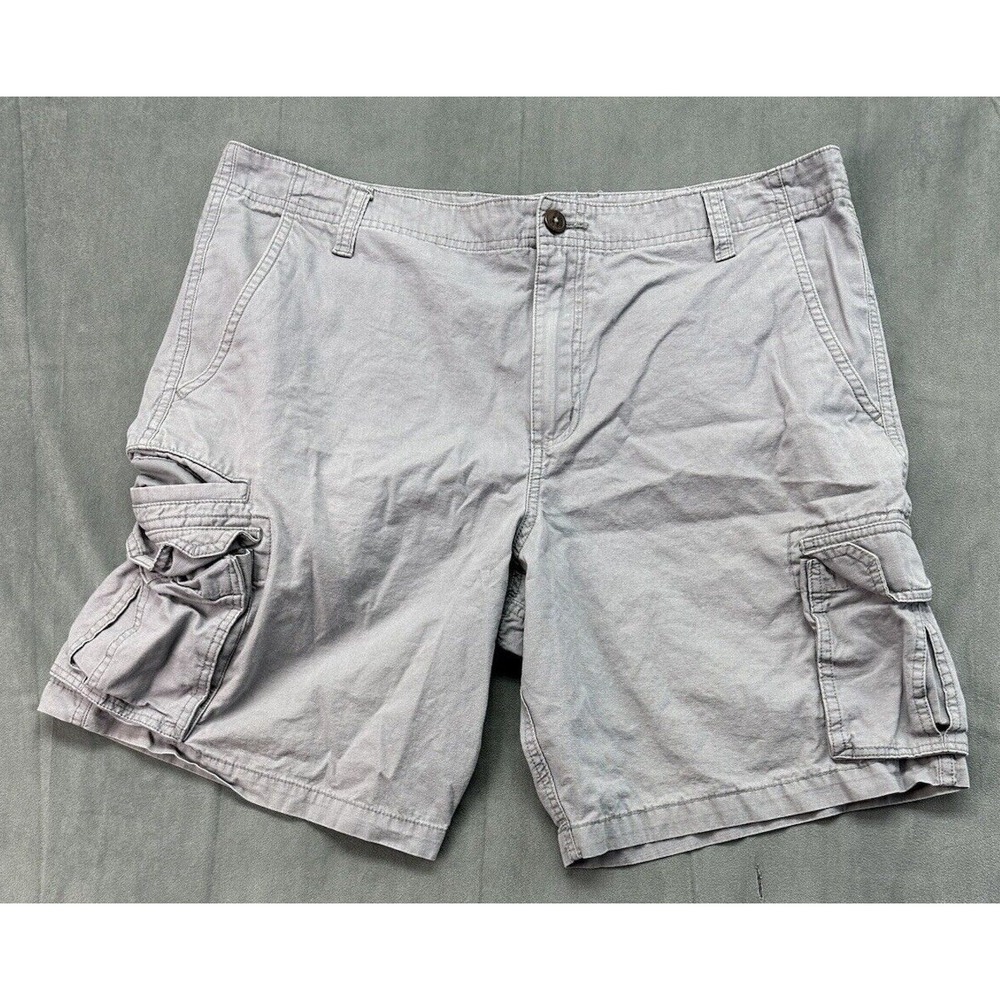 Magellan Cargo Shorts Gray Cotton Mens 36 x 10 Pockets Outdoor Casual